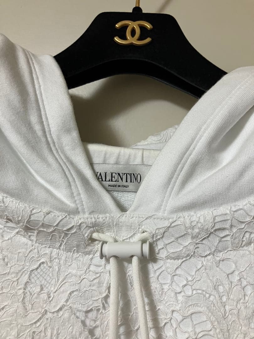 ヴァレンティノ ¥25万 ヘビーレース ロゴ スウェット パーカー VLTN