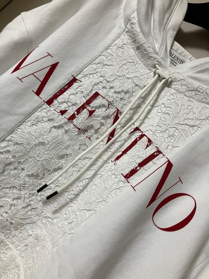 ヴァレンティノ ¥25万 ヘビーレース ロゴ スウェット パーカー VLTN