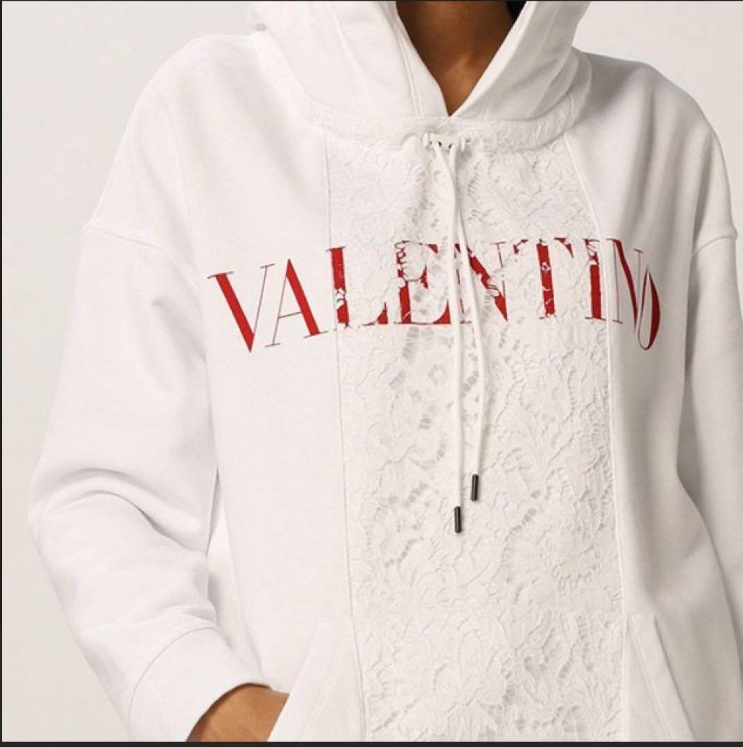 ヴァレンティノ ¥25万 ヘビーレース ロゴ スウェット パーカー VLTN