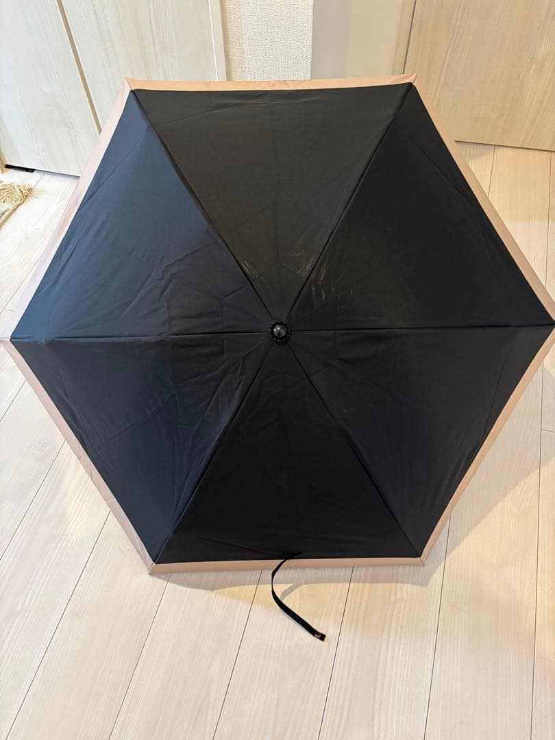 サンバリア100 日傘　3段折　コンビ　ブラック×ピンク