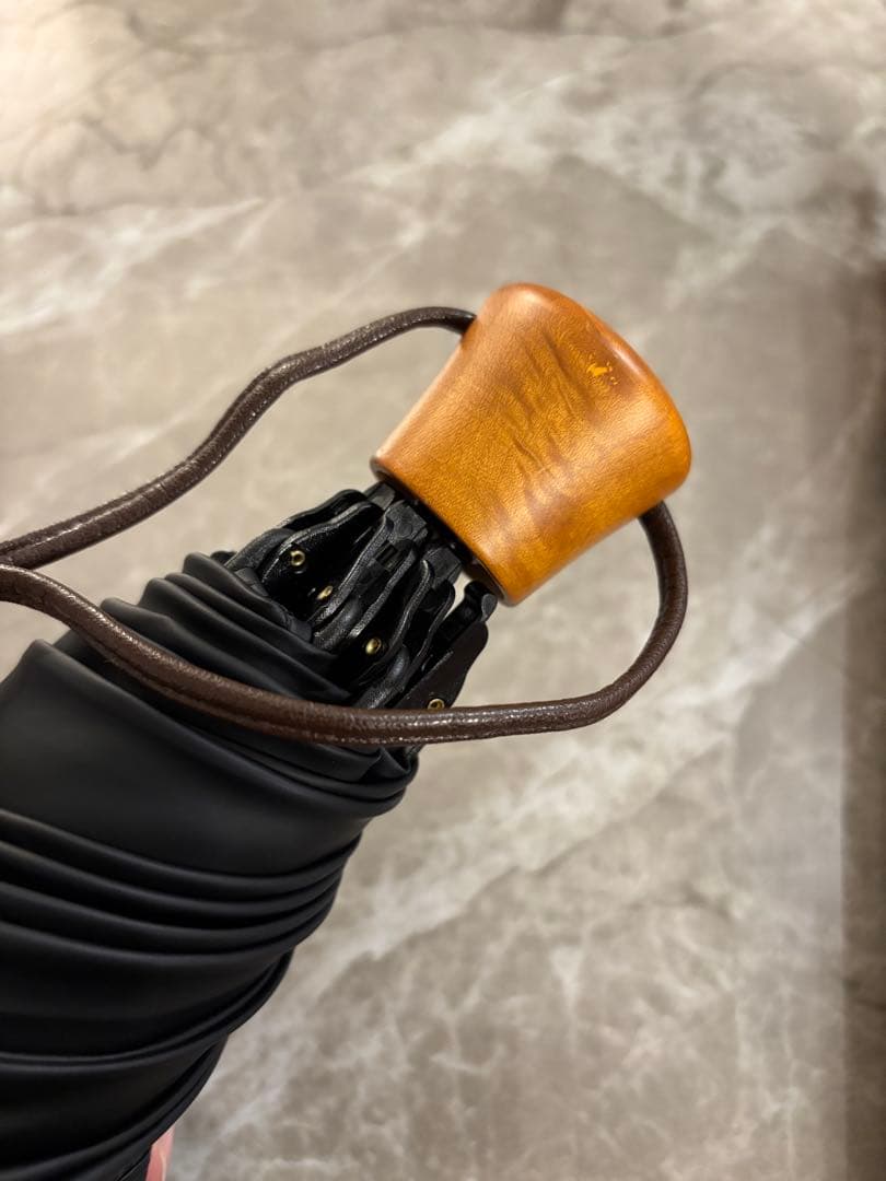 サンバリア100 日傘　3段折　コンビ　ブラック×ピンク