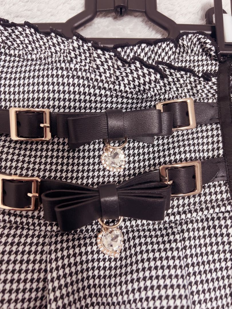 LIZLISA 2連リボンベルトスカパン千鳥柄