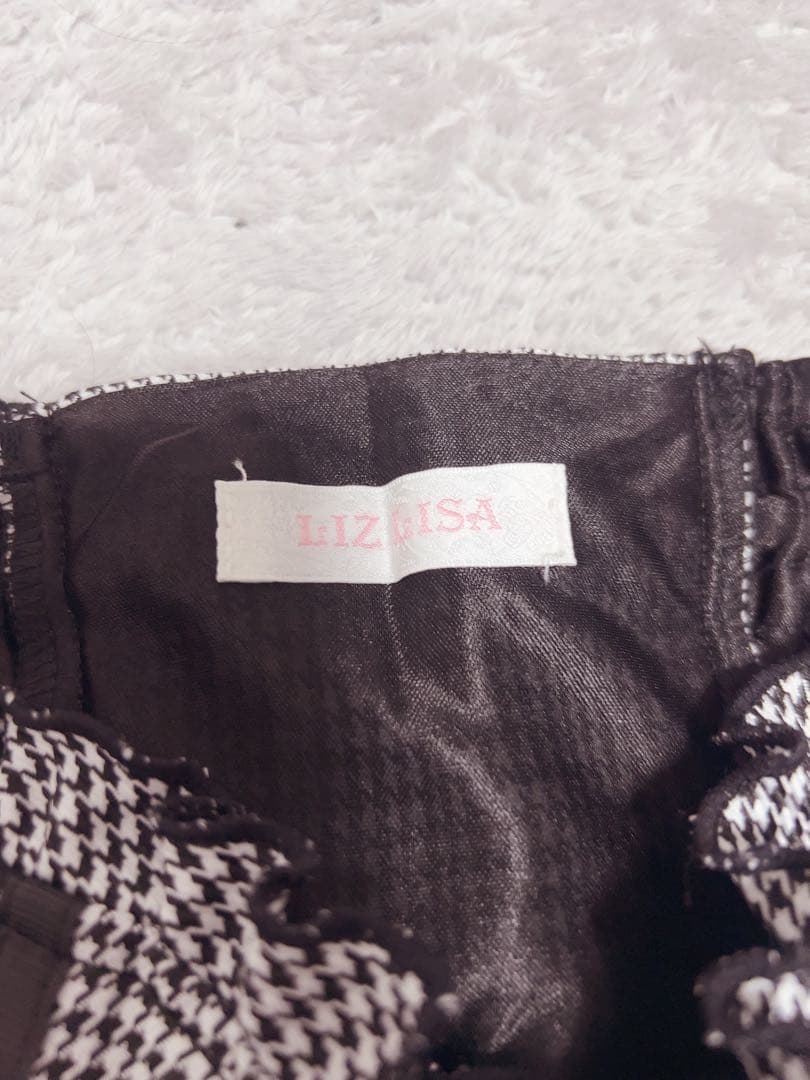 LIZLISA 2連リボンベルトスカパン千鳥柄