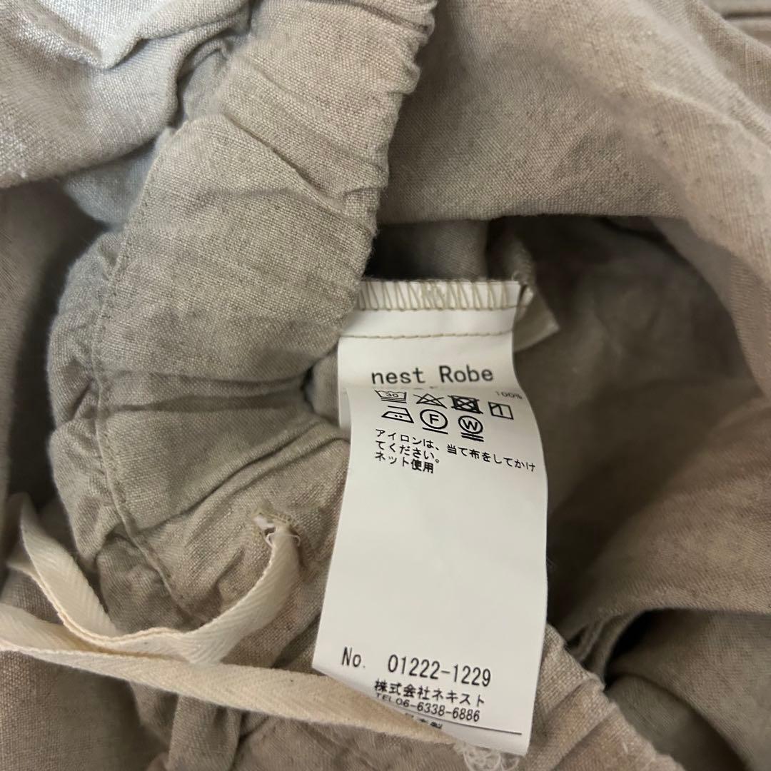 ネストローブ ブラックリネンイージーパンツ ベージュ nest Robe