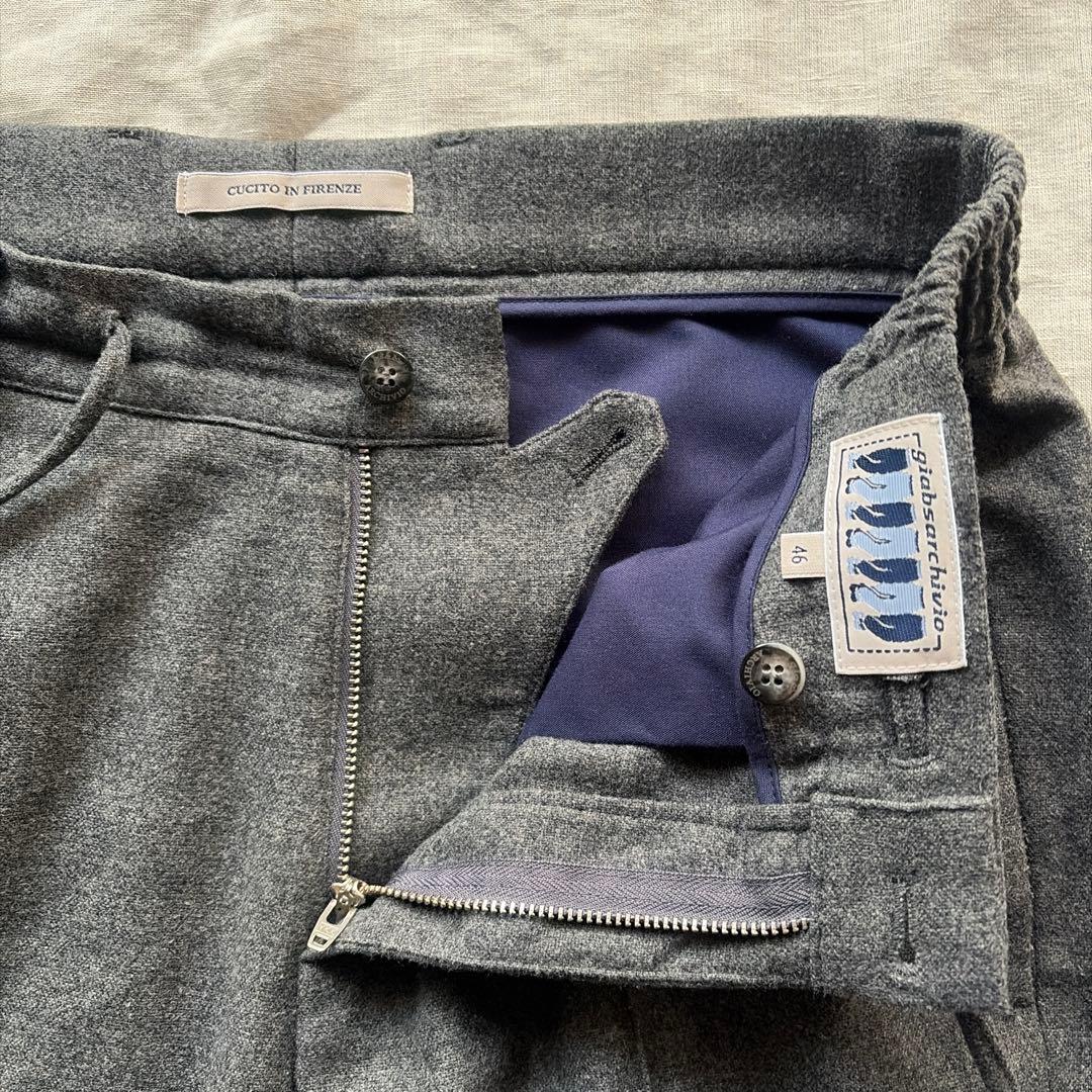 ジャブスアルキヴィオMASACCIO永久クリース ウールスラックス46