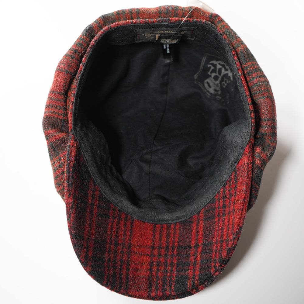 黄金期 新品【RRL 】ダブルアールエル ウールチェックニュースボーイキャップS