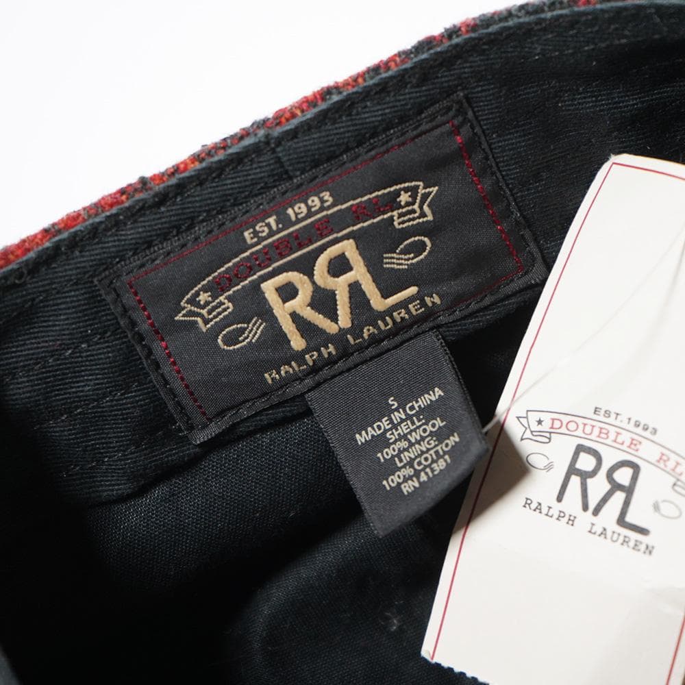 黄金期 新品【RRL 】ダブルアールエル ウールチェックニュースボーイキャップS