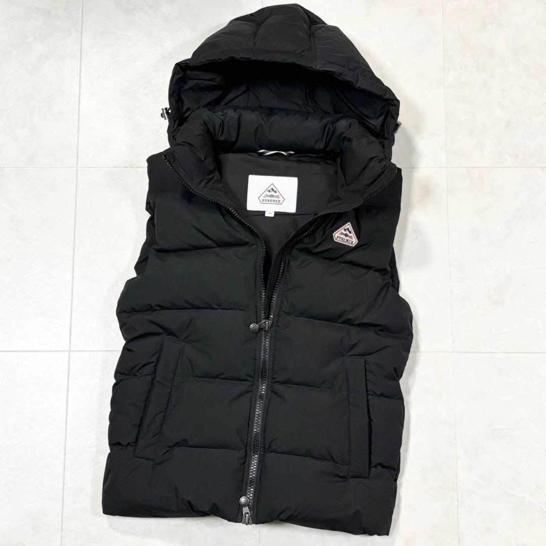 PYRENEX ピレネックス ダウンベスト フード着脱可 ブラック　黒