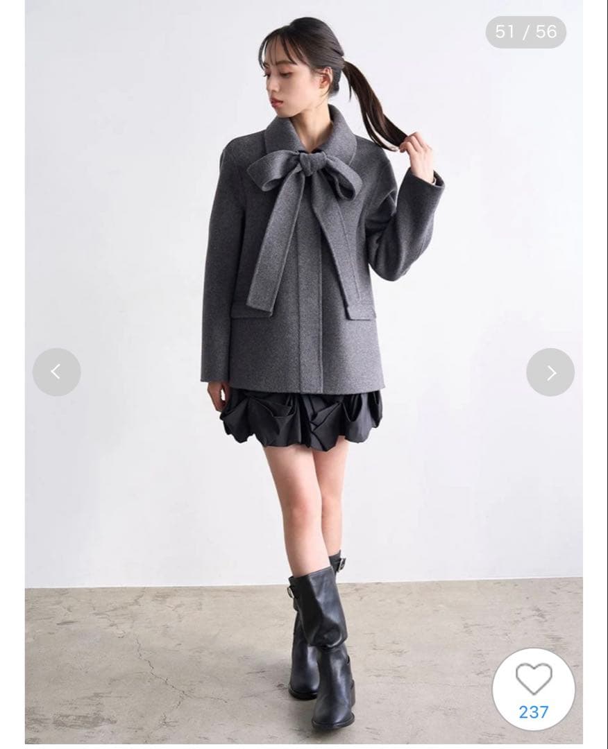 SNIDEL グレー リボン付きジャケット