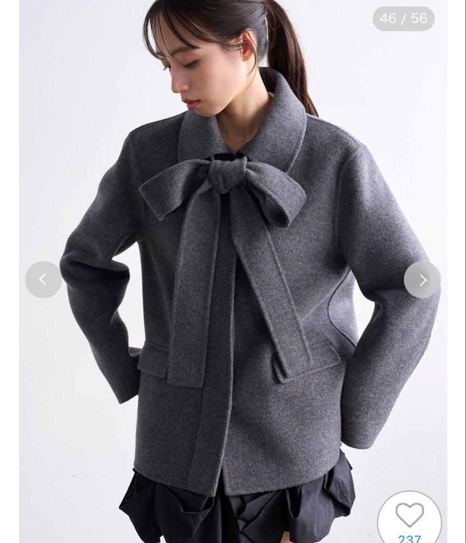 SNIDEL グレー リボン付きジャケット