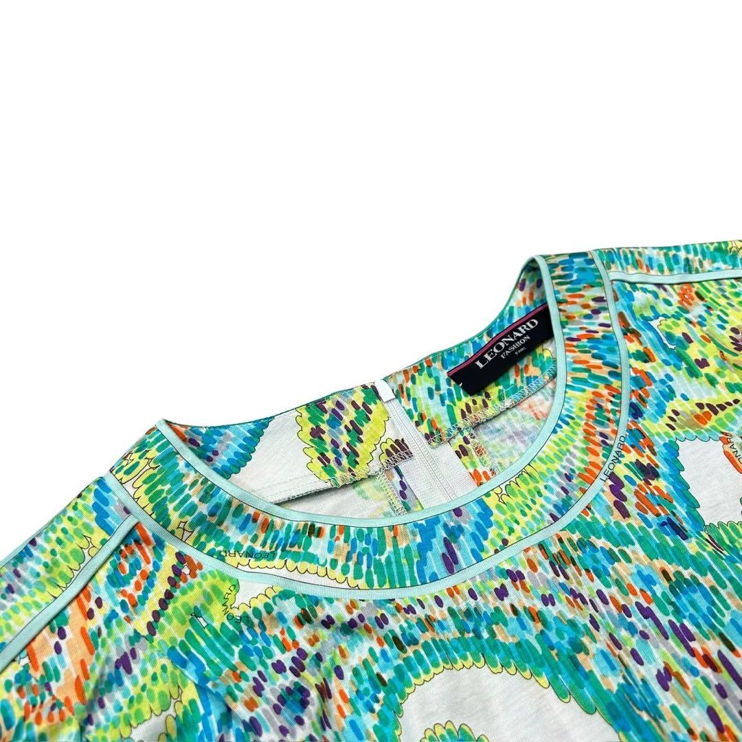 美品 LEONARD 半袖 総柄トップス レディースLL 三共生興取り扱い品