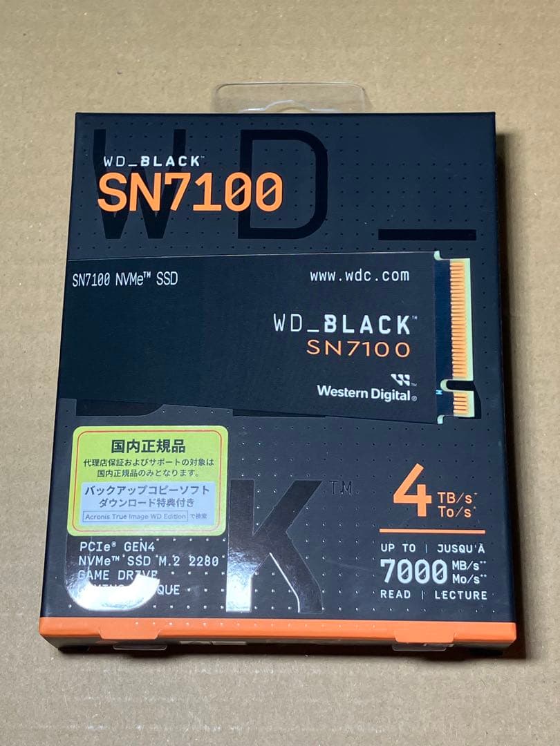 WD Black SN7100 4TB SSD M.2 NVMe 2025年製