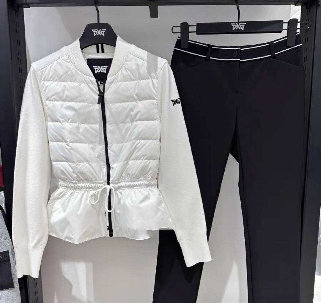 PXG 新作ゴルフ ウェア レディース ジャケット ダウン ニット トップス白M