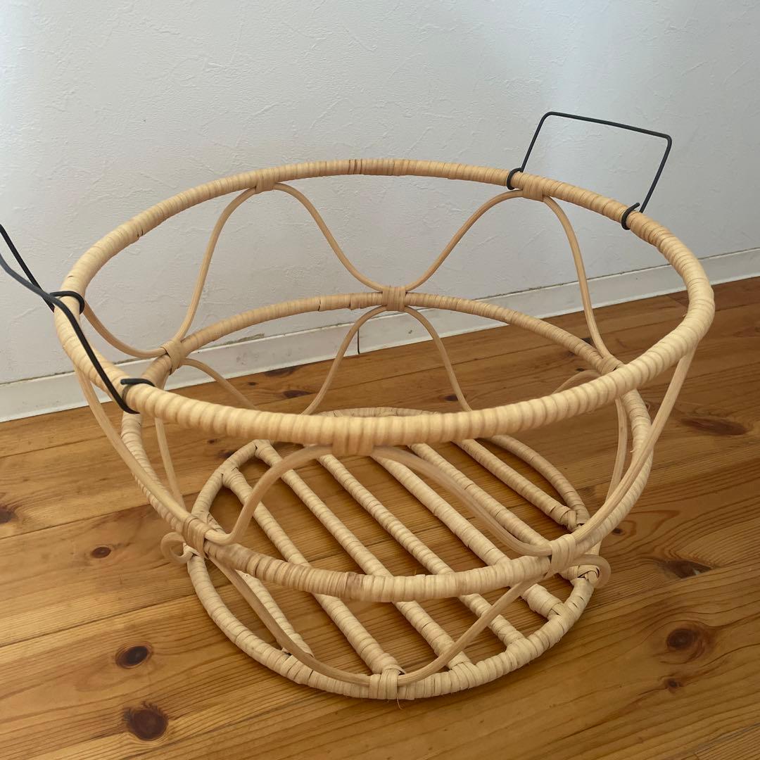 F/style エフスタイル 籐の波型バスケット 丸型 ラタン