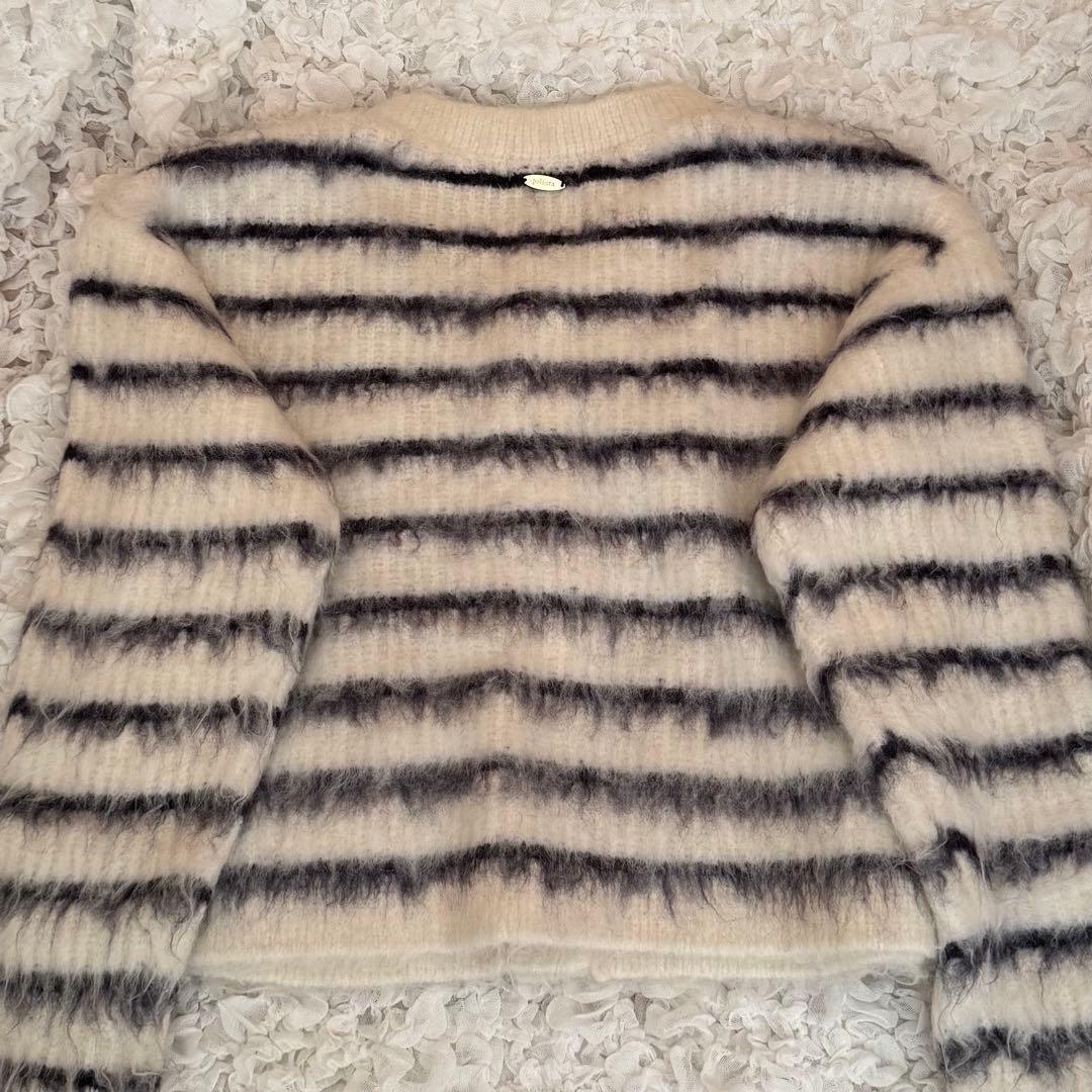 poláuraシャギーニットカーディガン