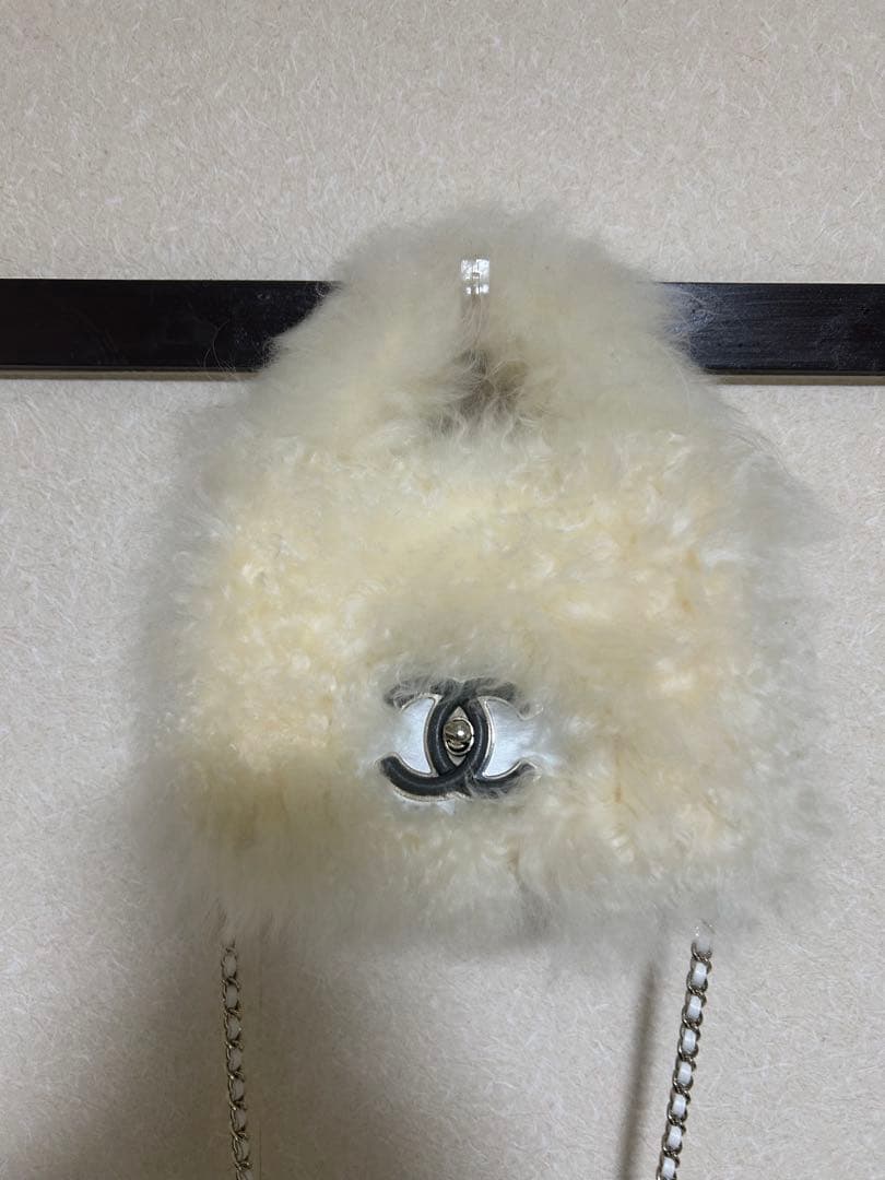 ⑧ノベルティ　ファーハンドバッグ　ショルダー