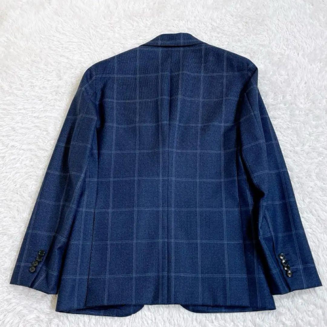 【美品】エディフィス セットアップスーツ カノニコ生地 ネイビー チェック 48