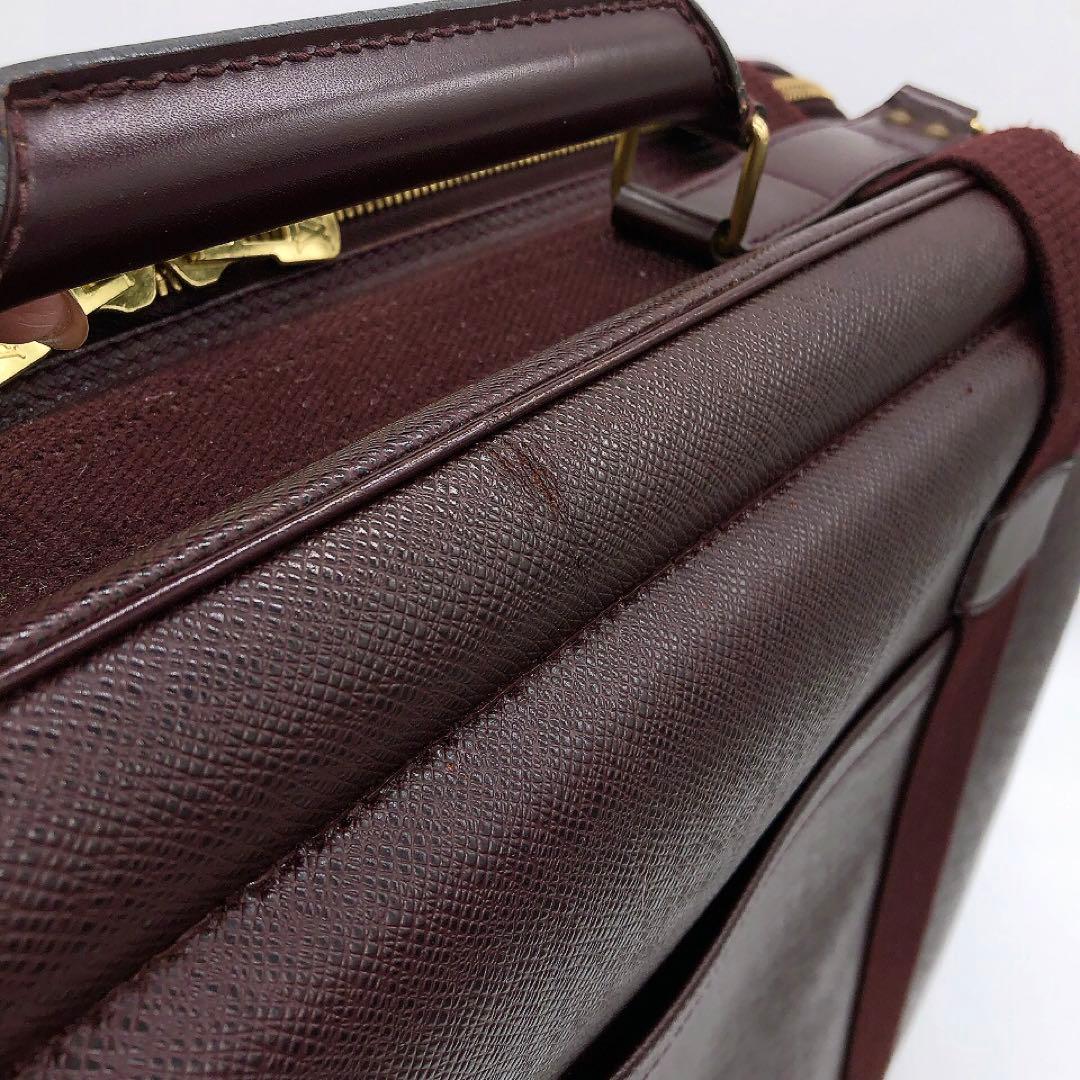 【LOUIS VUITTON】サテライト53 タイガ　トラベルバッグ　ボルドー