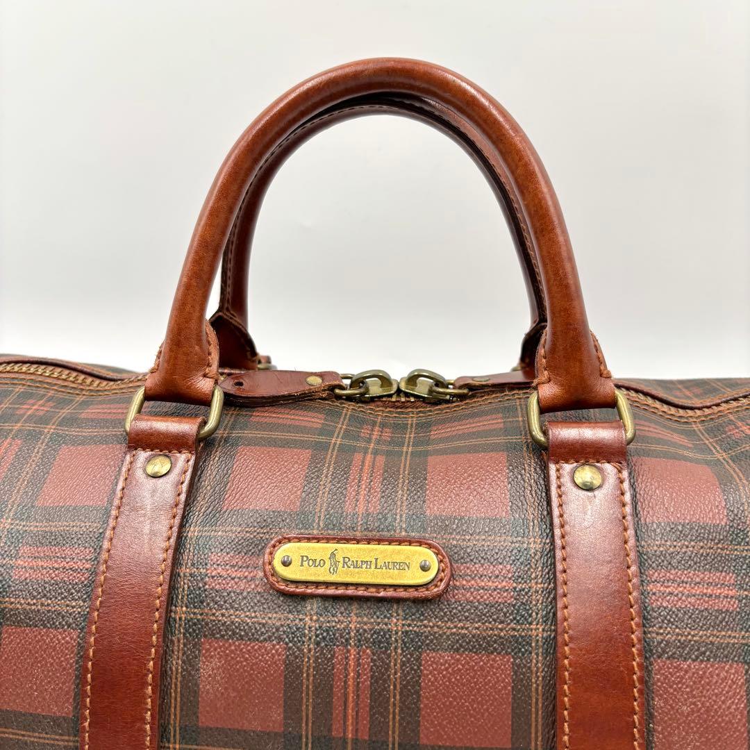 RALPH LAUREN 2way ボストンバッグ レッド チェック 希少