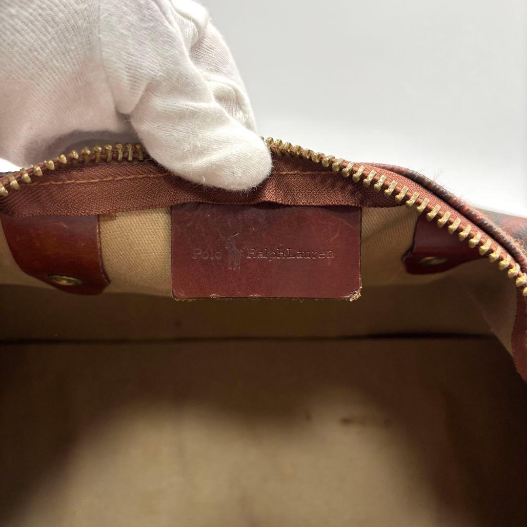 RALPH LAUREN 2way ボストンバッグ レッド チェック 希少