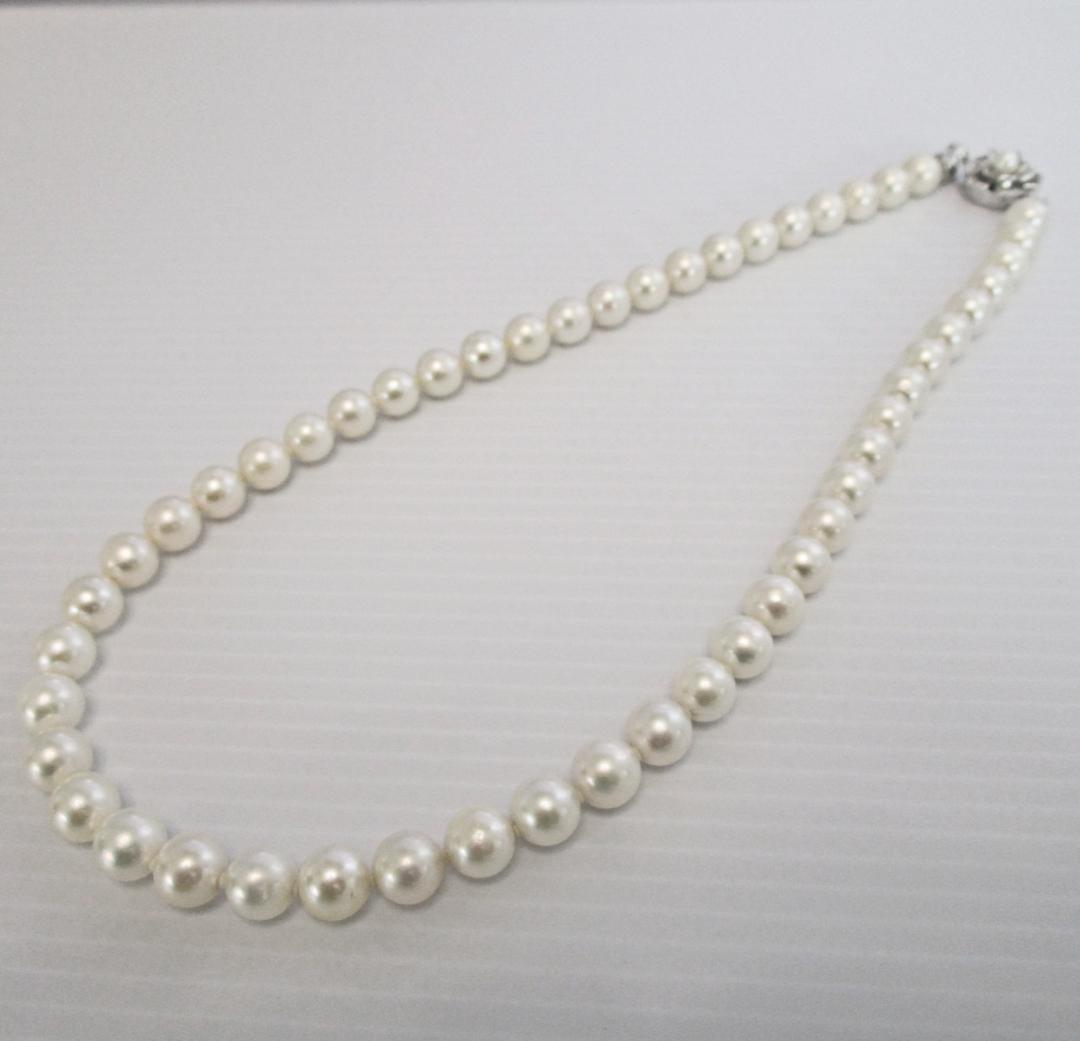 セール☆極美品☆超大珠あこや本真珠ネックレス ７.５-８ミリ 照りあり