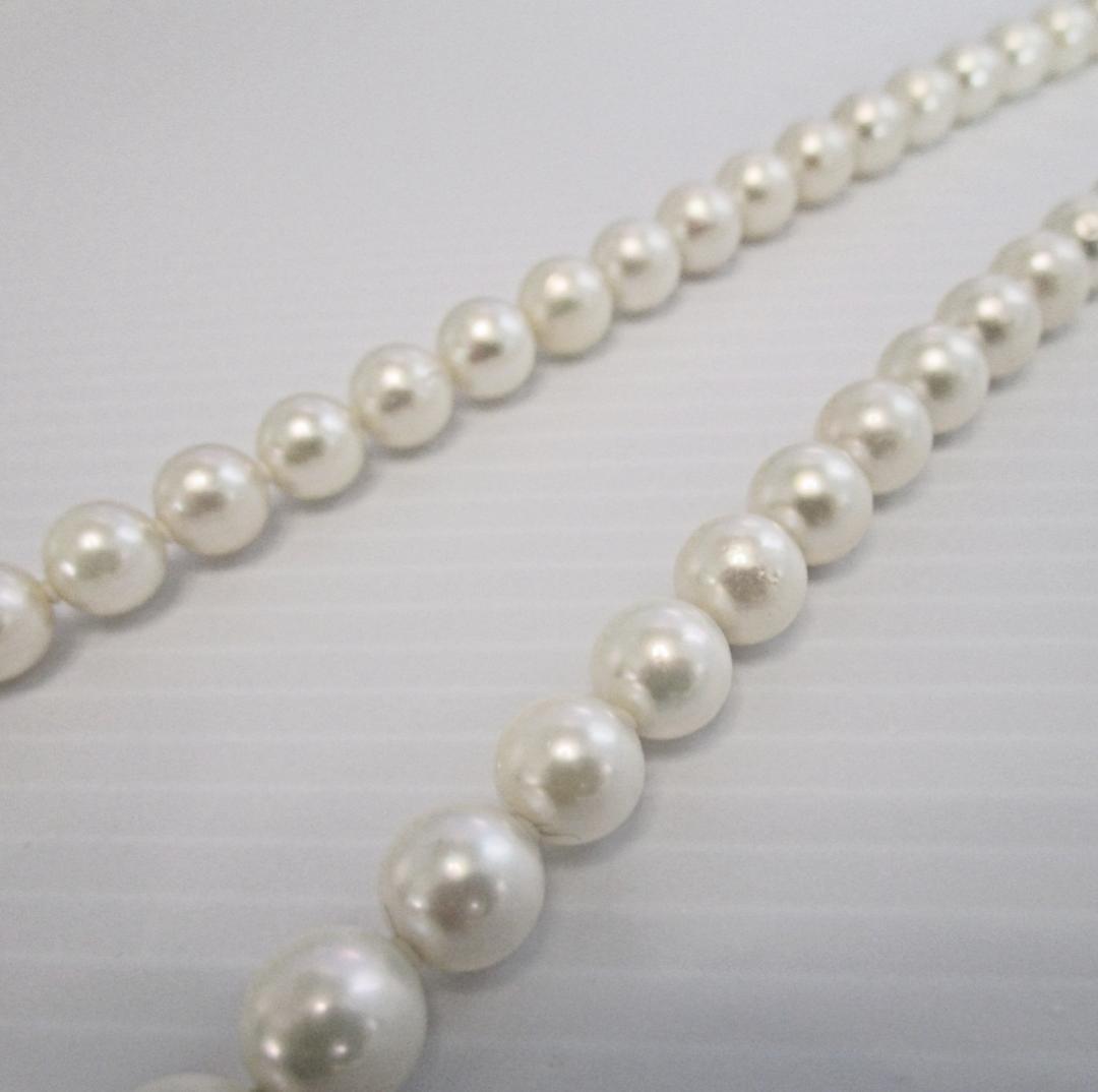 セール☆極美品☆超大珠あこや本真珠ネックレス ７.５-８ミリ 照りあり