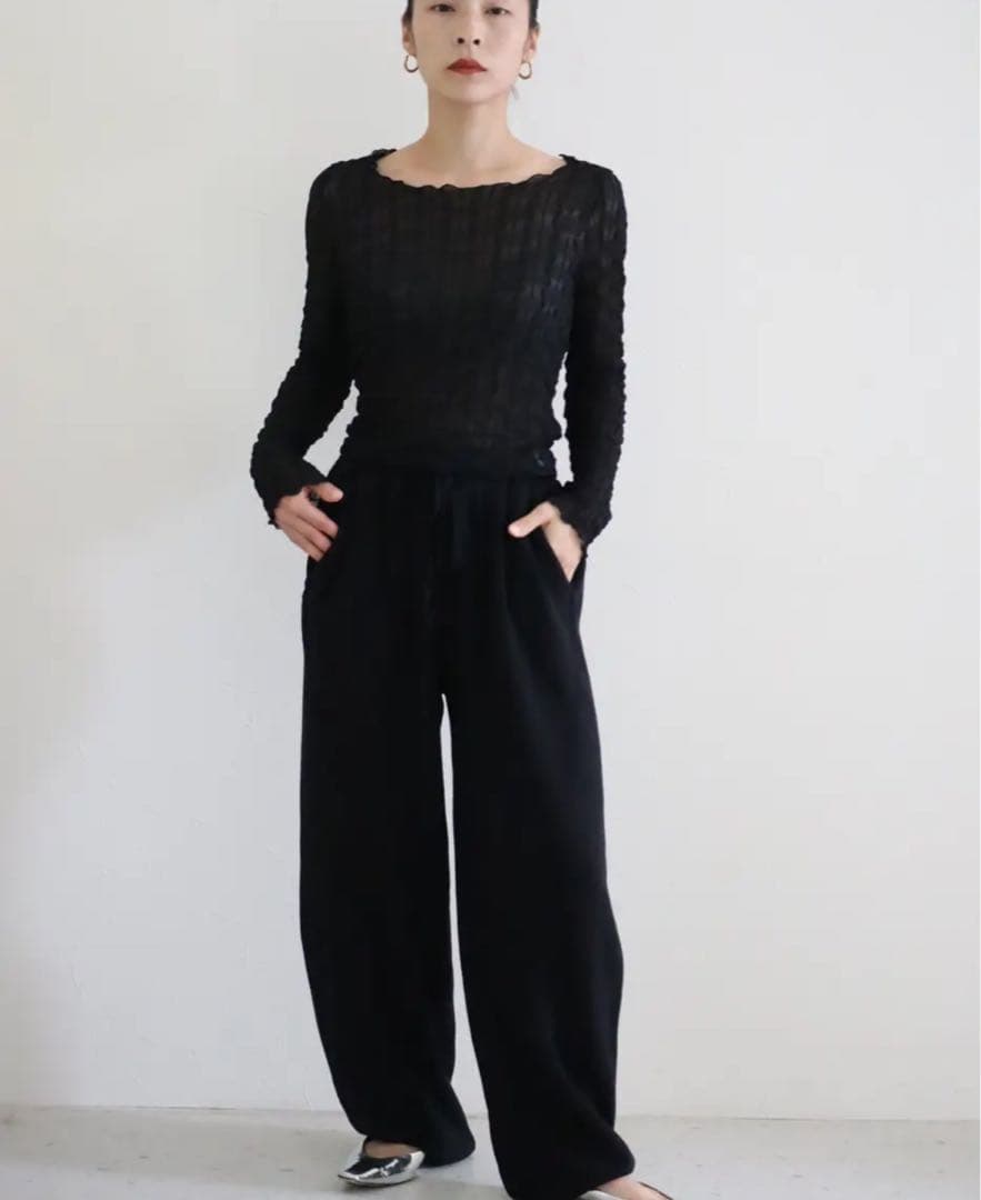 なつき　HAILEE knit curvy pants BLACK色