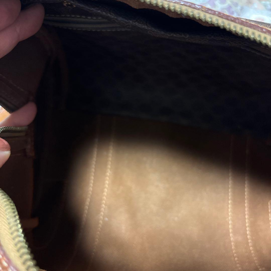 CELINE ブラウンレザードラムバッグ