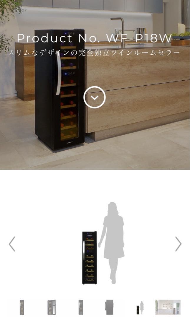 ワインセラー デザインスタイル WF-P18W 18本収納タイプ