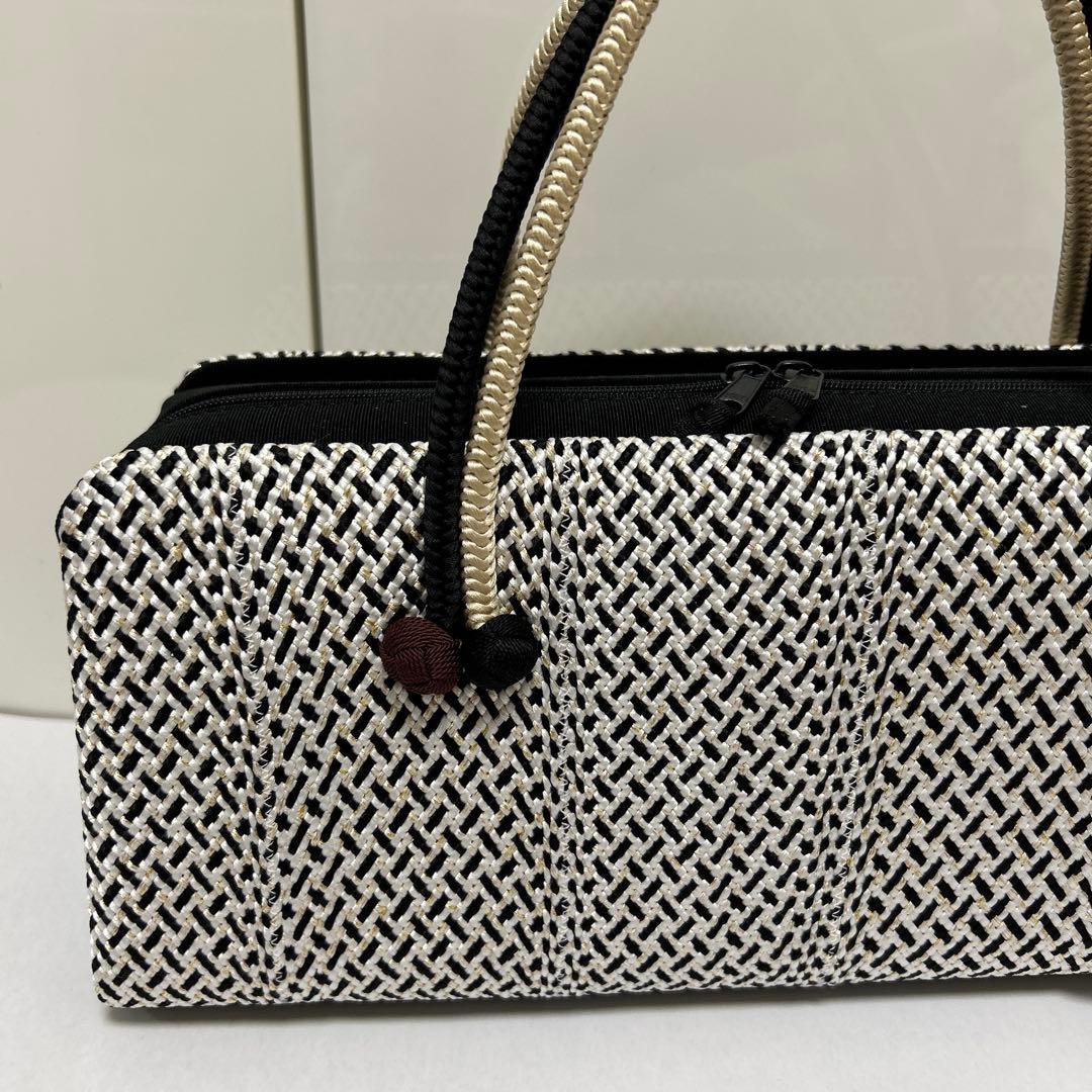 和装バック　利休バッグ　横長の型　小田巻付き　バッグ　組織り　衿秀　和想庵