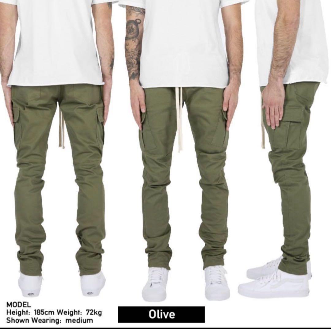 b1494✨新品タグ付✨【mnml】カーゴパンツ　ジョガーパンツ　Olive　M