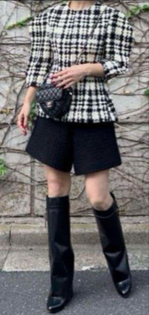 シーニュ cygne ツイード ショートパンツ 黒　joelleサイズ1