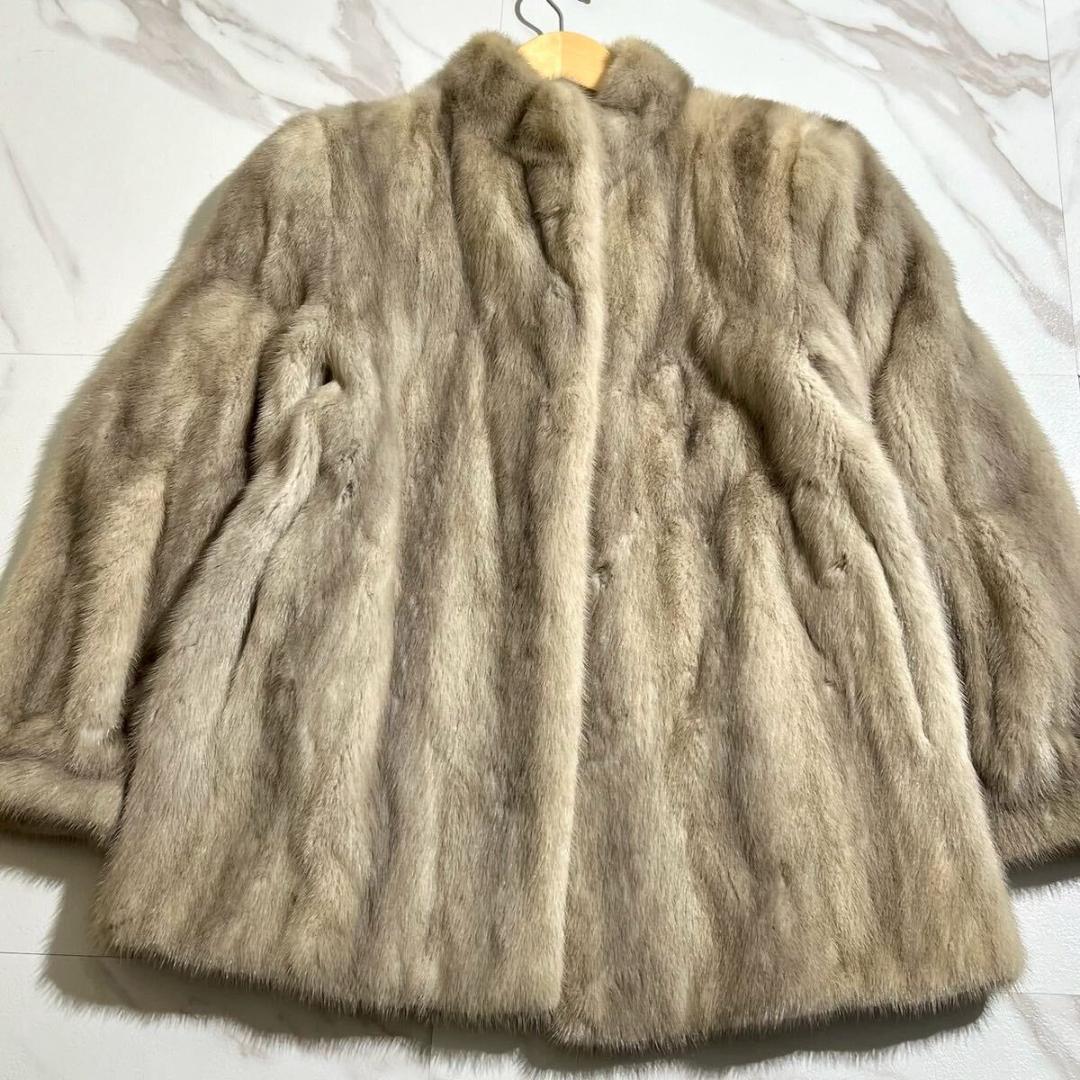 サファイヤミンク ロング リアルファー コート 毛皮 毛並み◎ レディース
