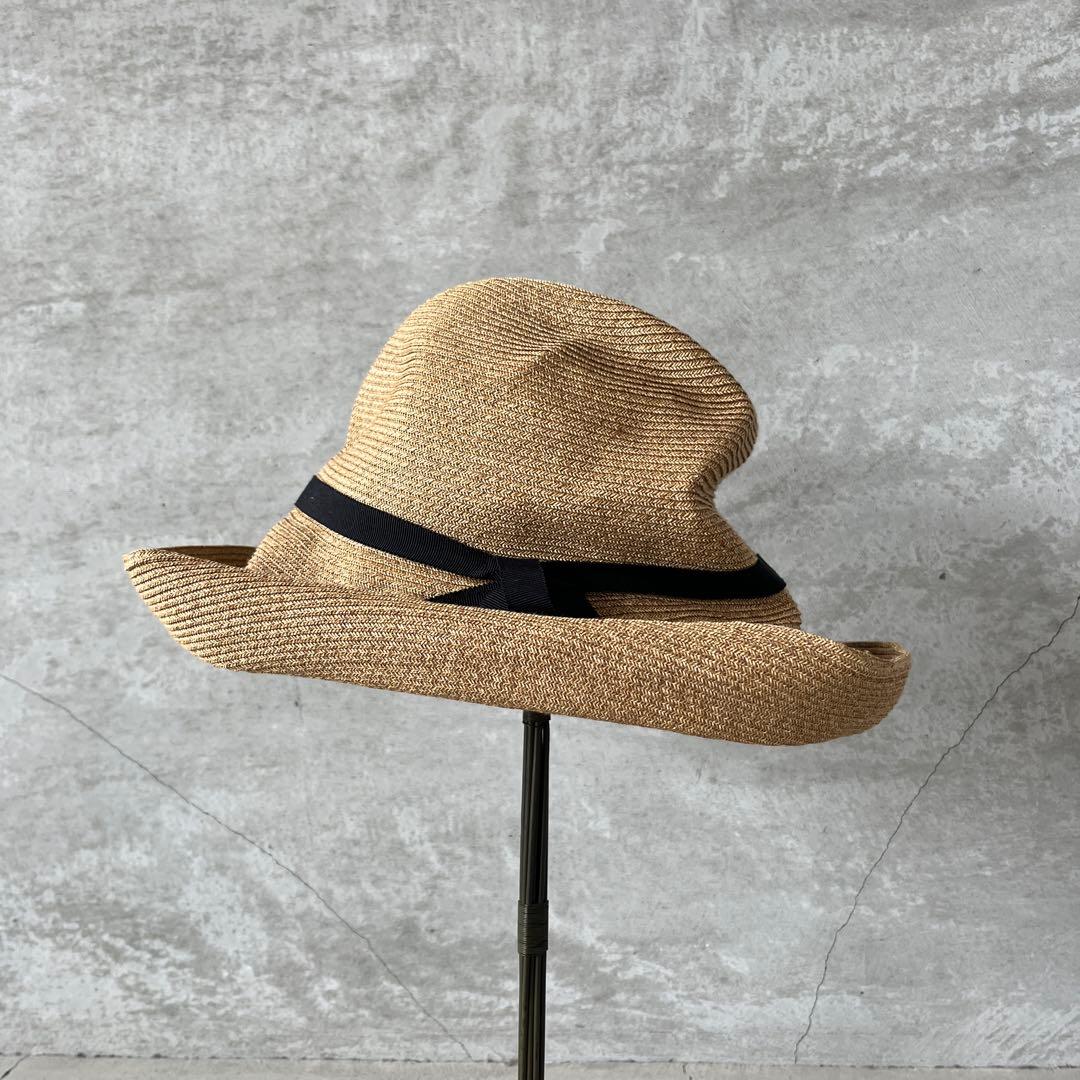 mature ha. BOXED HAT 麦わら帽子つば幅11cmペーパーハット