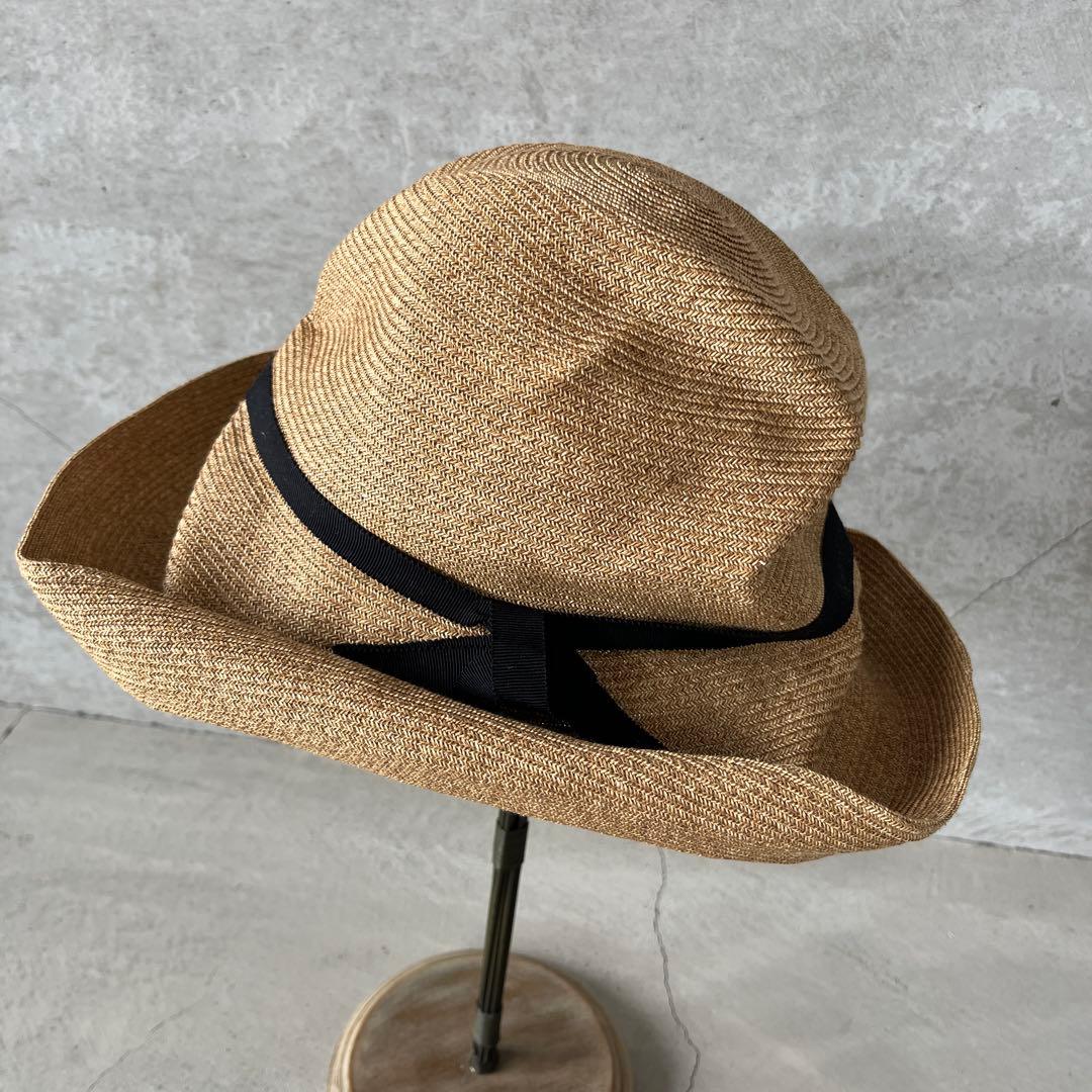 mature ha. BOXED HAT 麦わら帽子つば幅11cmペーパーハット