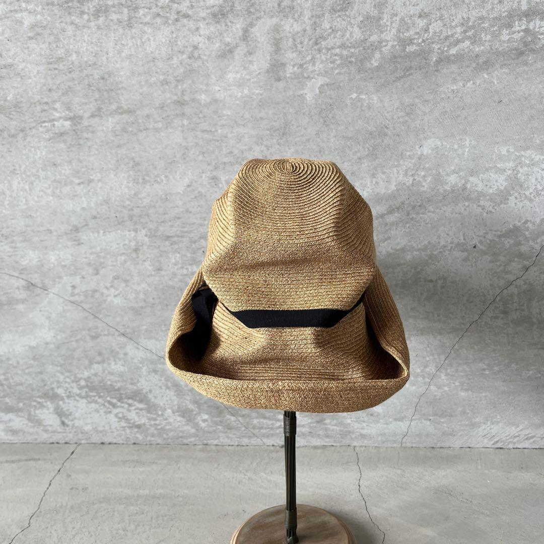 mature ha. BOXED HAT 麦わら帽子つば幅11cmペーパーハット