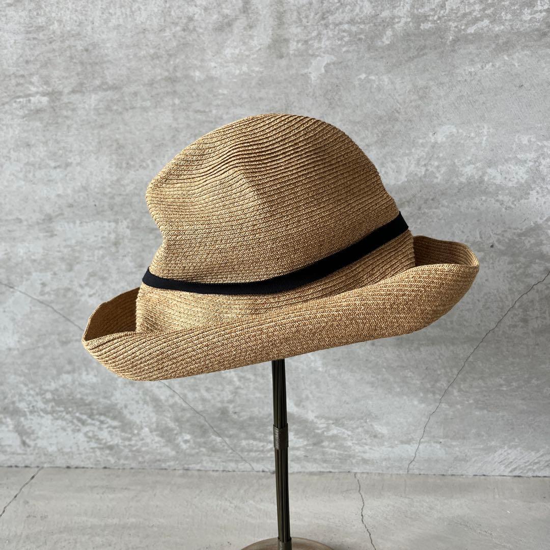 mature ha. BOXED HAT 麦わら帽子つば幅11cmペーパーハット