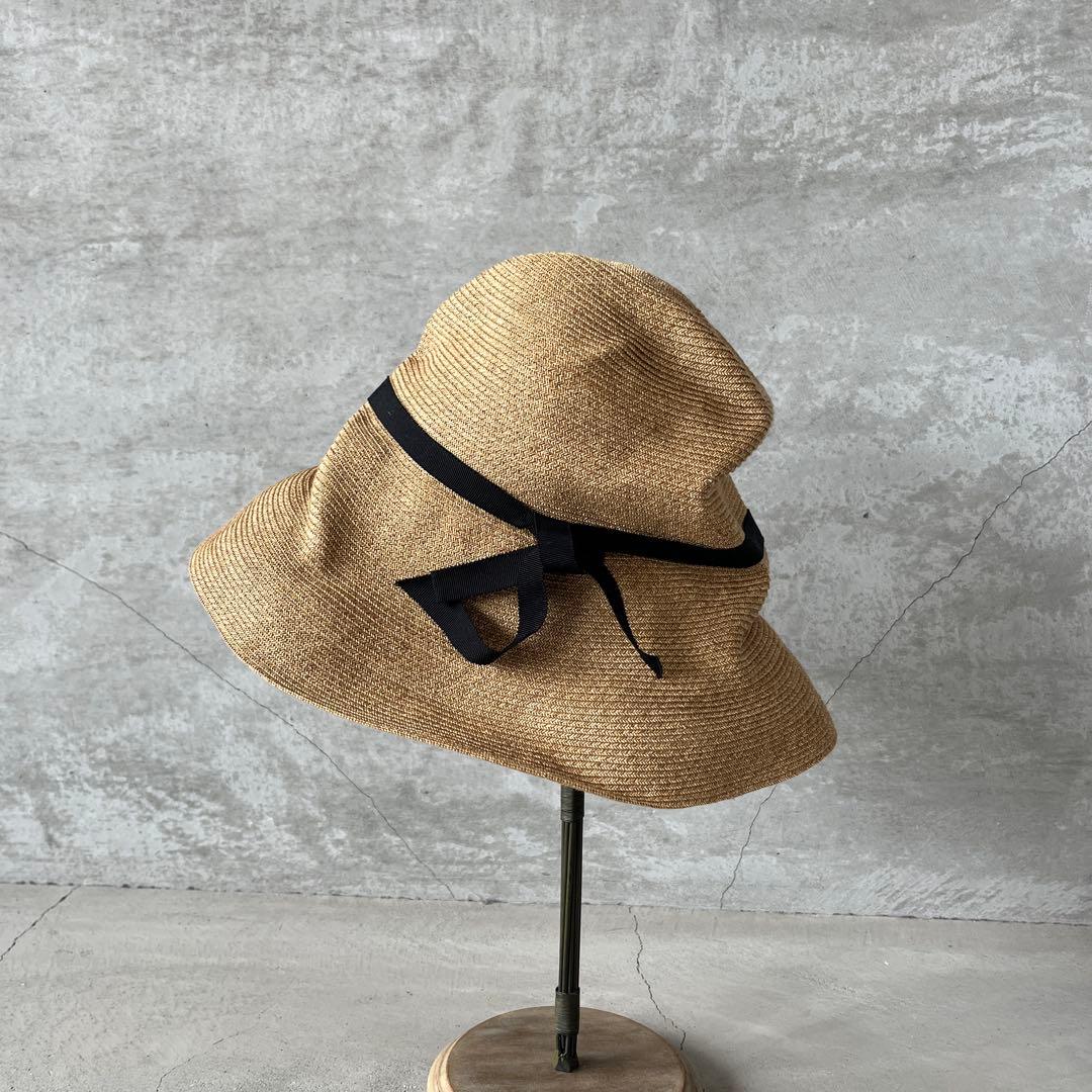 mature ha. BOXED HAT 麦わら帽子つば幅11cmペーパーハット
