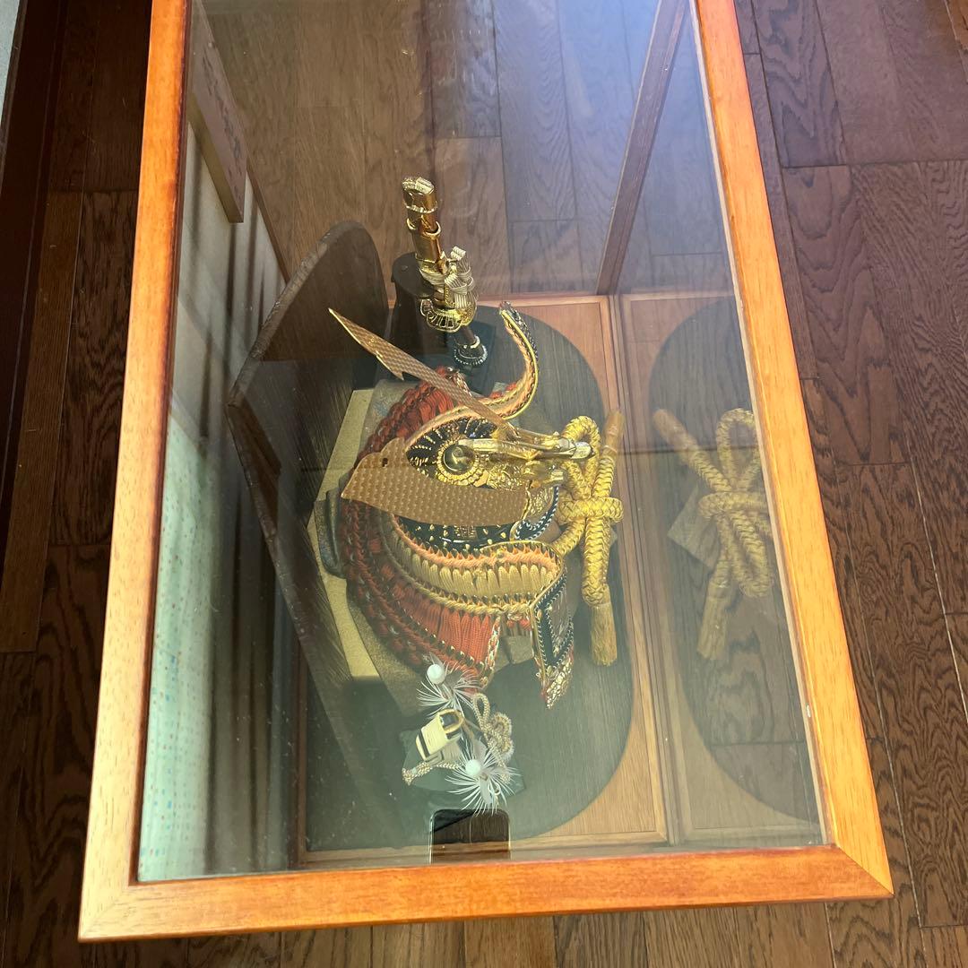 五月人形 兜 ガラスケース入り