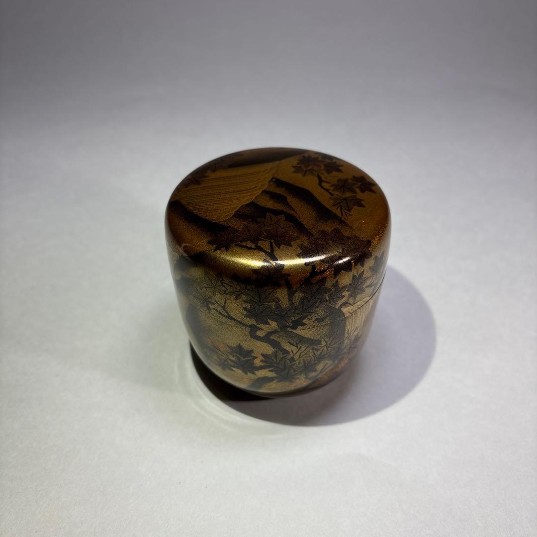 紫香(谷内一則) 研出山水蒔絵　中棗 内梨地(桐箱入)