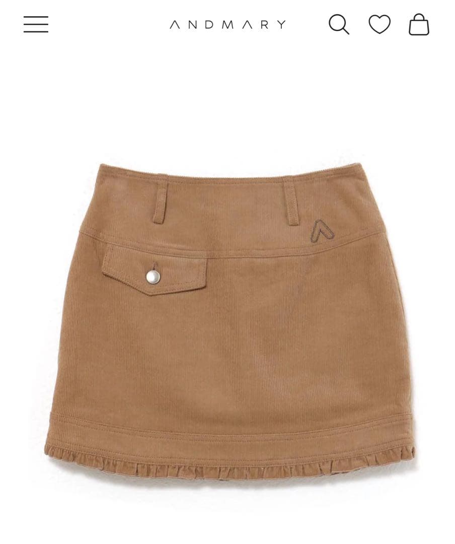 そ*様 【新品】ANDMARY♡Elsa corduroy mini skirt
