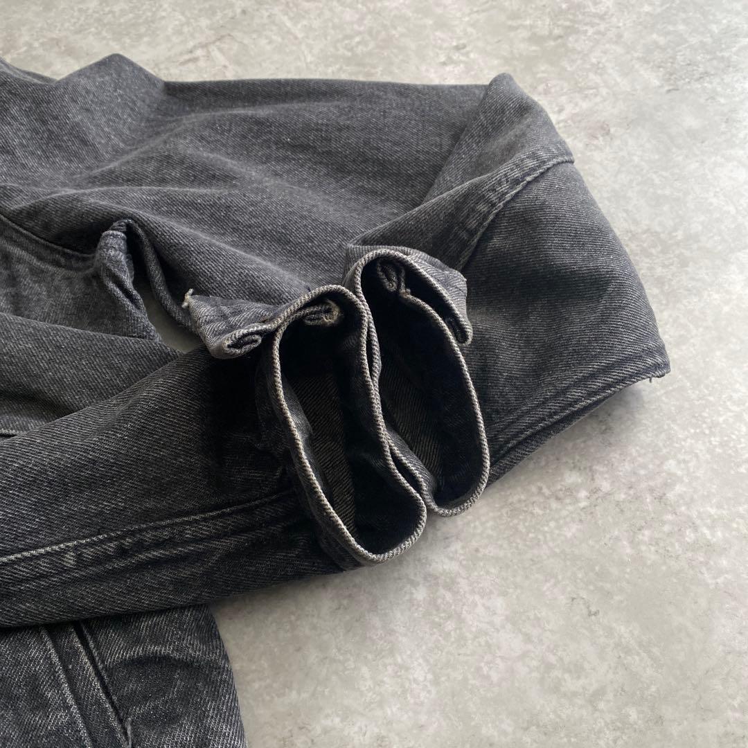 80s Lee 220 先染め ブラック デニム ジャケット 実寸 42