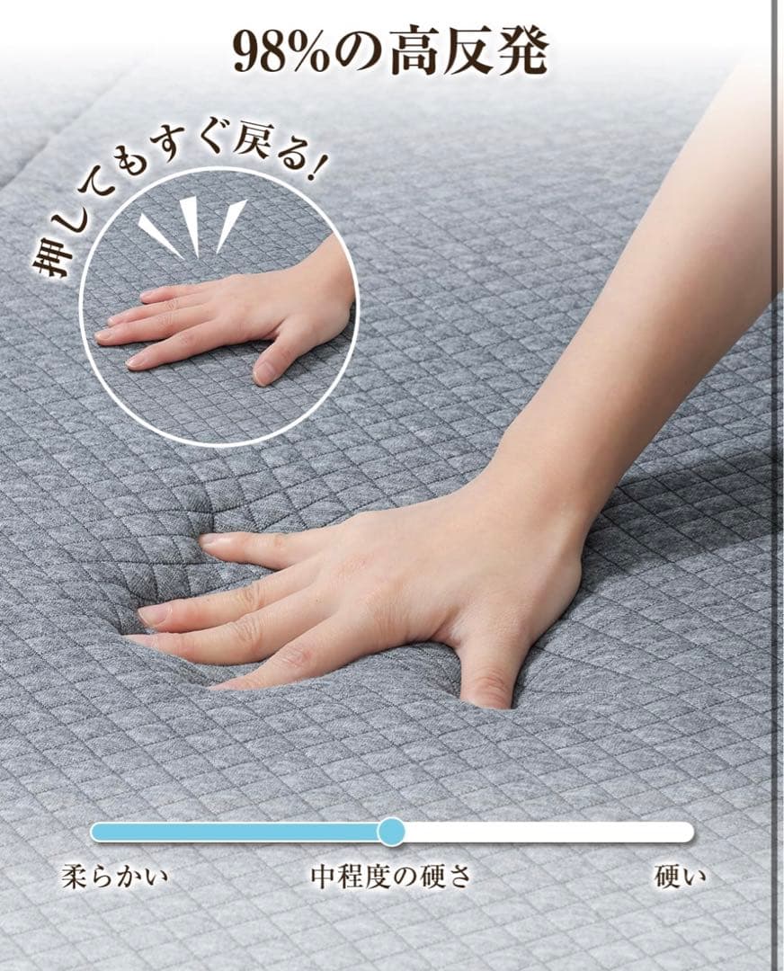 折りたたみマットレス ダブルサイズ　厚さ10cm 高反発マットレス　体圧分散