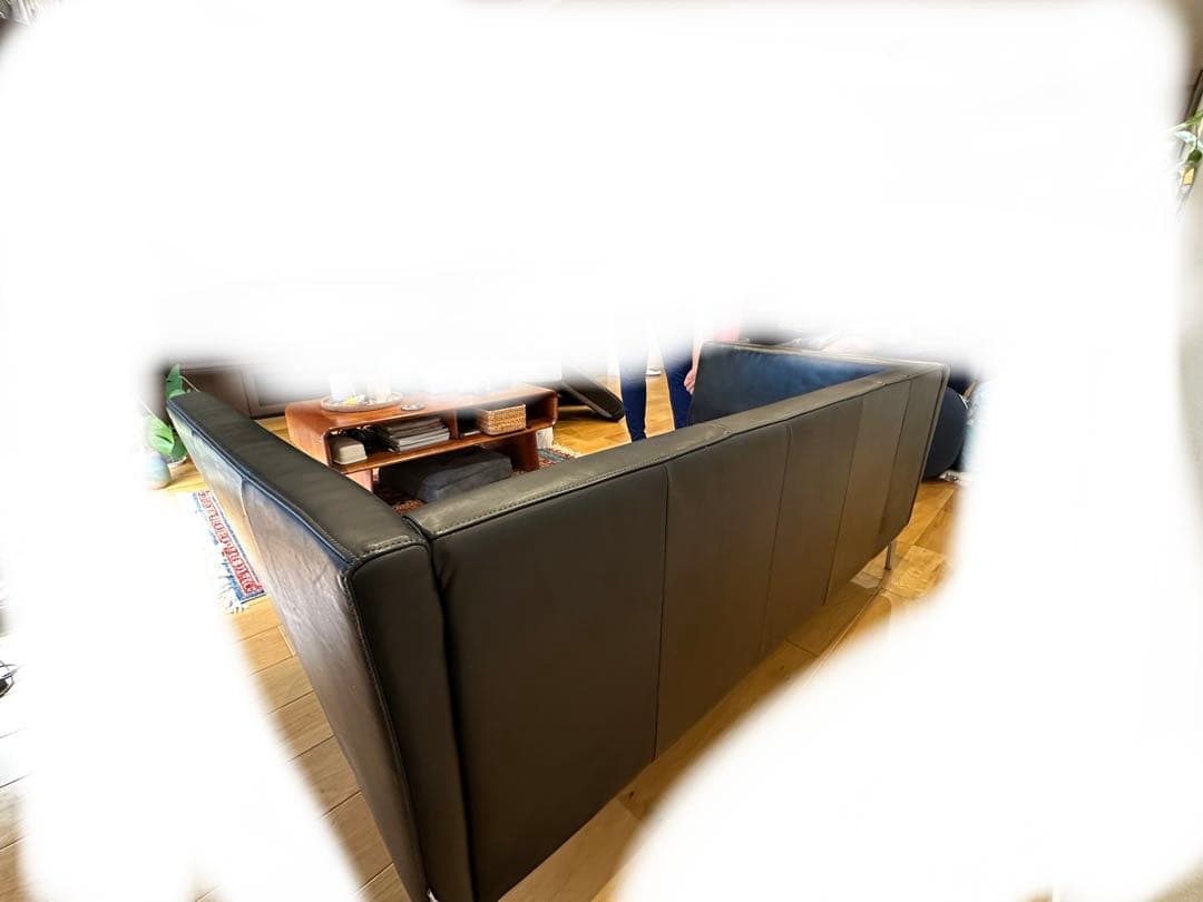 (Abcdefgeo) BoConcept 黒いレザーソファ (世田谷区)