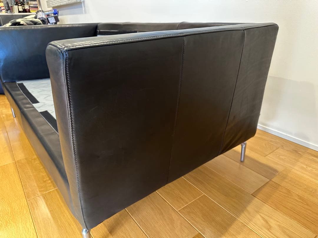 (Abcdefgeo) BoConcept 黒いレザーソファ (世田谷区)