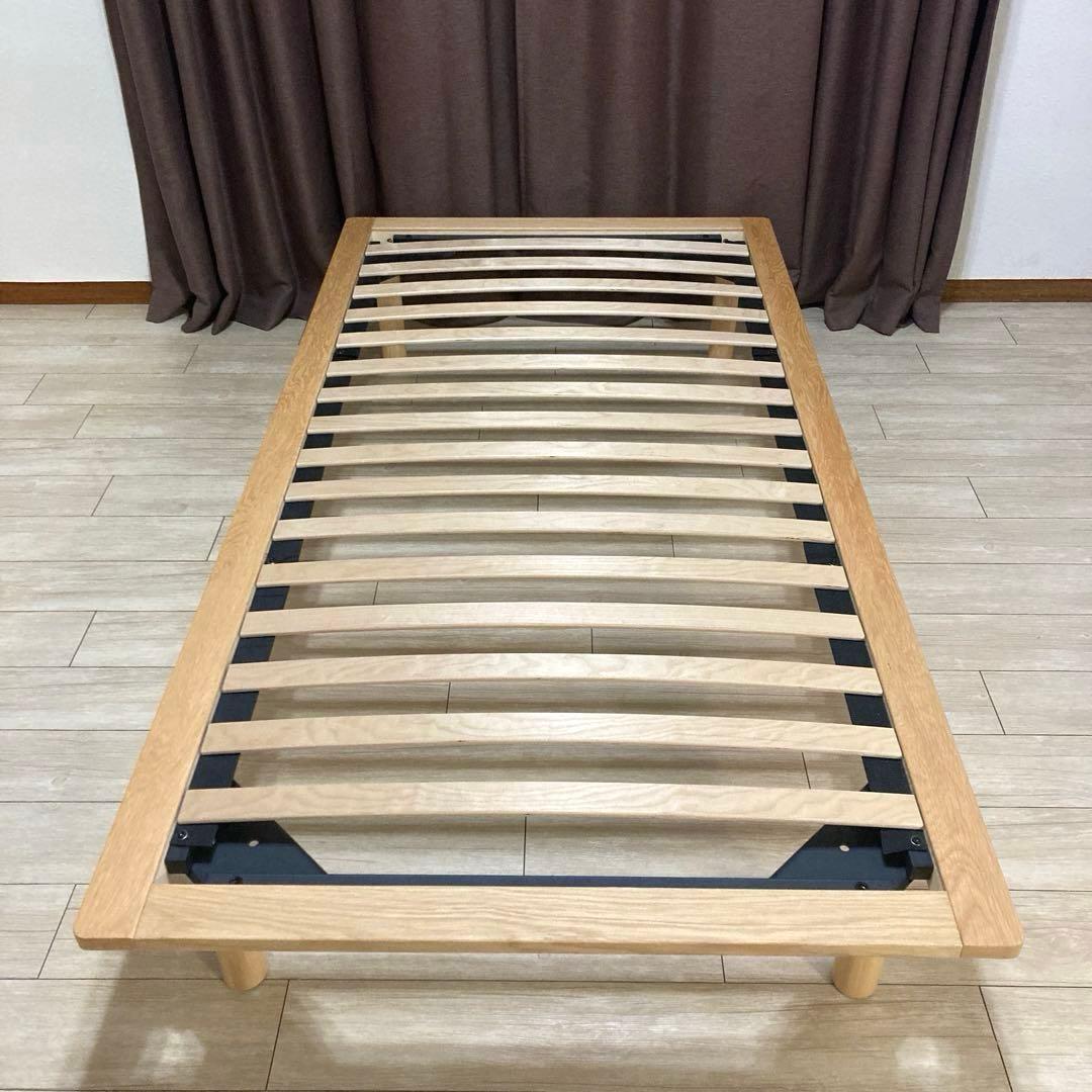 【自社配送エリア限定販売】MUJI/無印良品/オーク材木製ベッドフレームSサイズ
