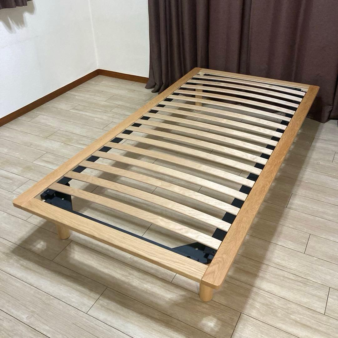 【自社配送エリア限定販売】MUJI/無印良品/オーク材木製ベッドフレームSサイズ
