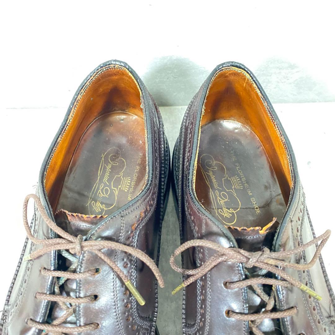 【70s】フローシャイム インペリアル コードバン ウイングチップ 27.5