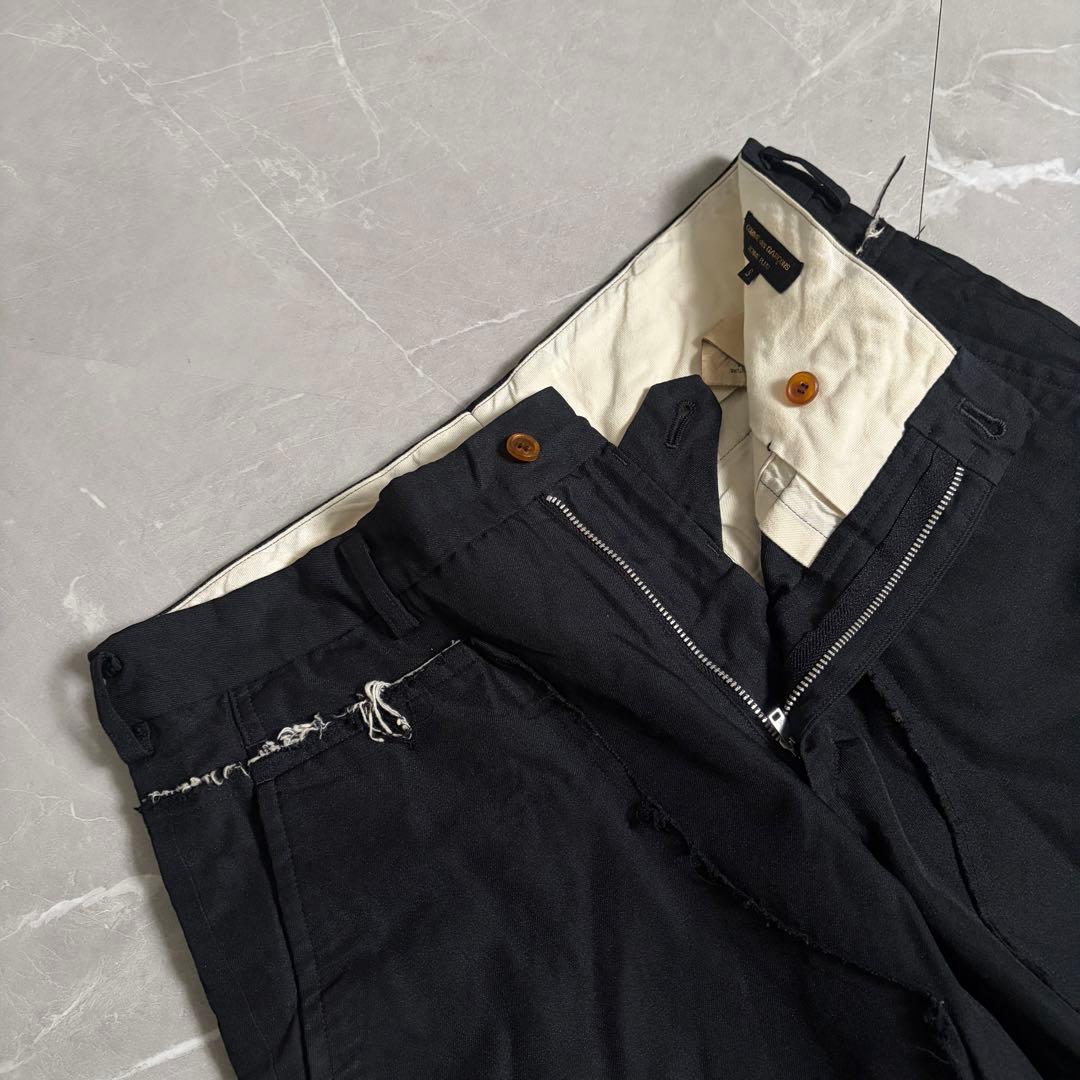 コムデギャルソンオムプリュス　ポリ縮絨 ドッキングパンツ　再構築　スラックス