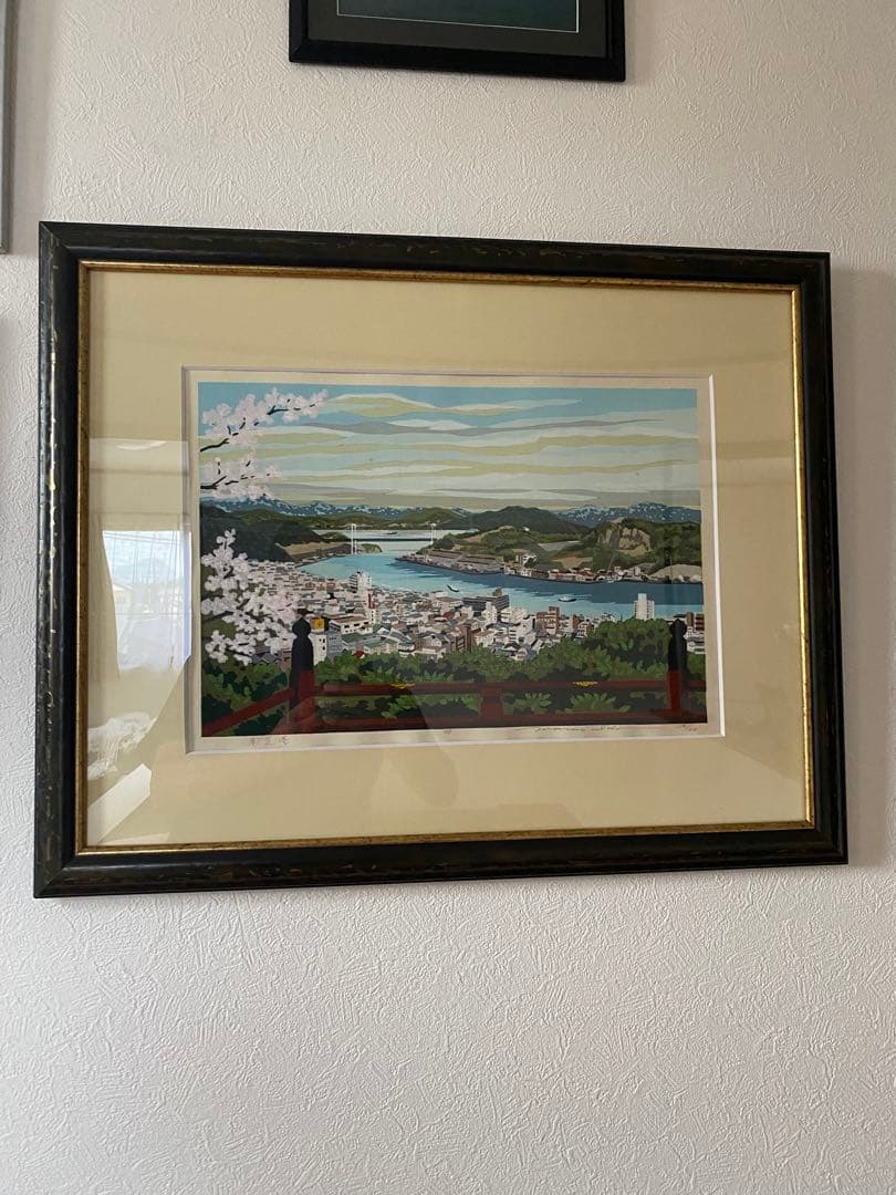 井堂雅夫版画作品「尾道港」